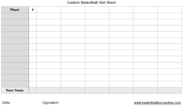 custom basketball stats sheet