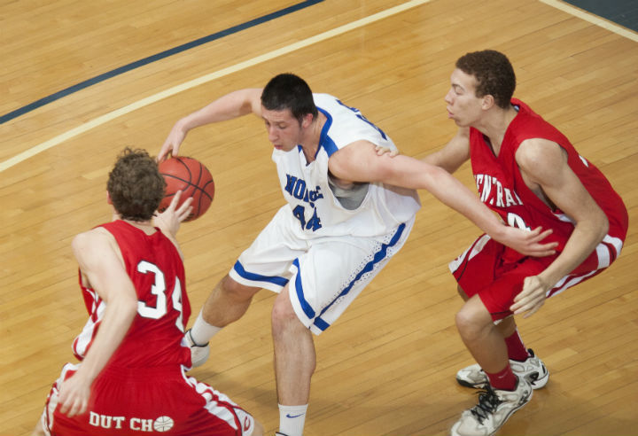 basketball player posting up