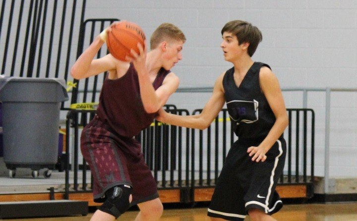 boys at basketball practice